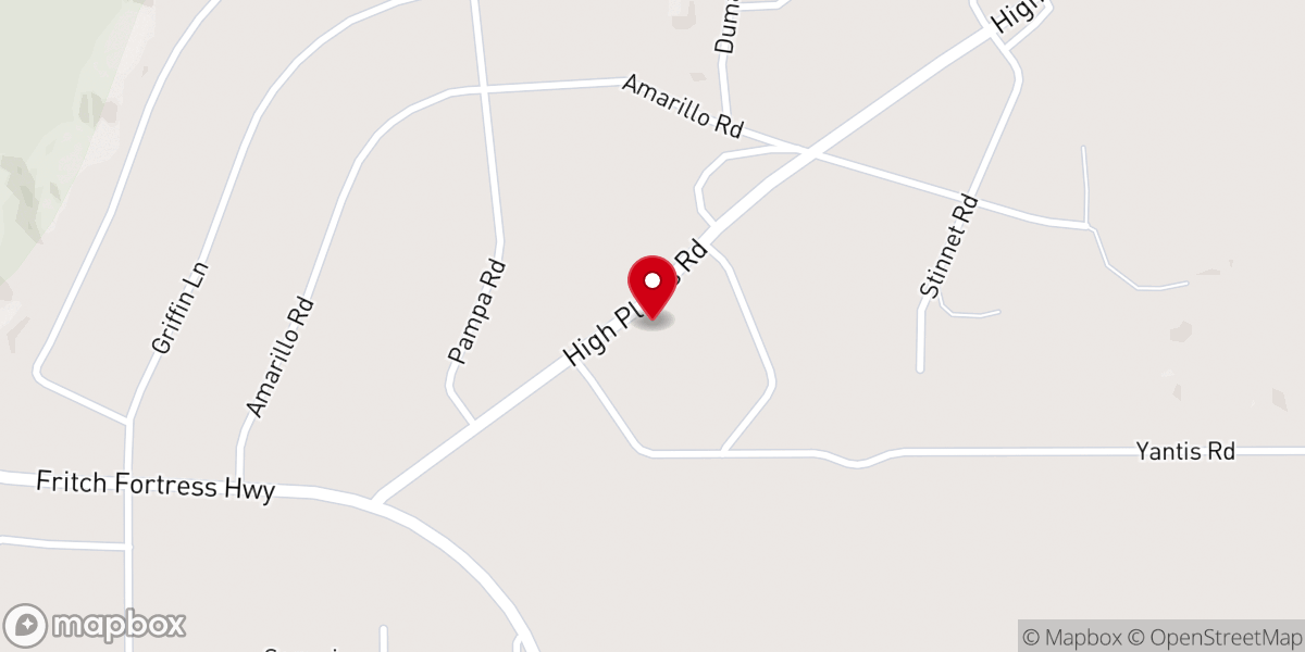 Map showing location of Lake Meredith Lifehouse Church