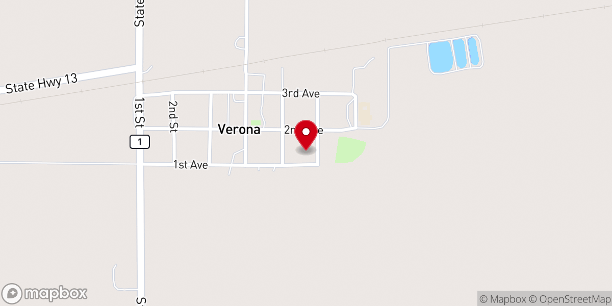 Map showing location of St. John's Lutheran Church