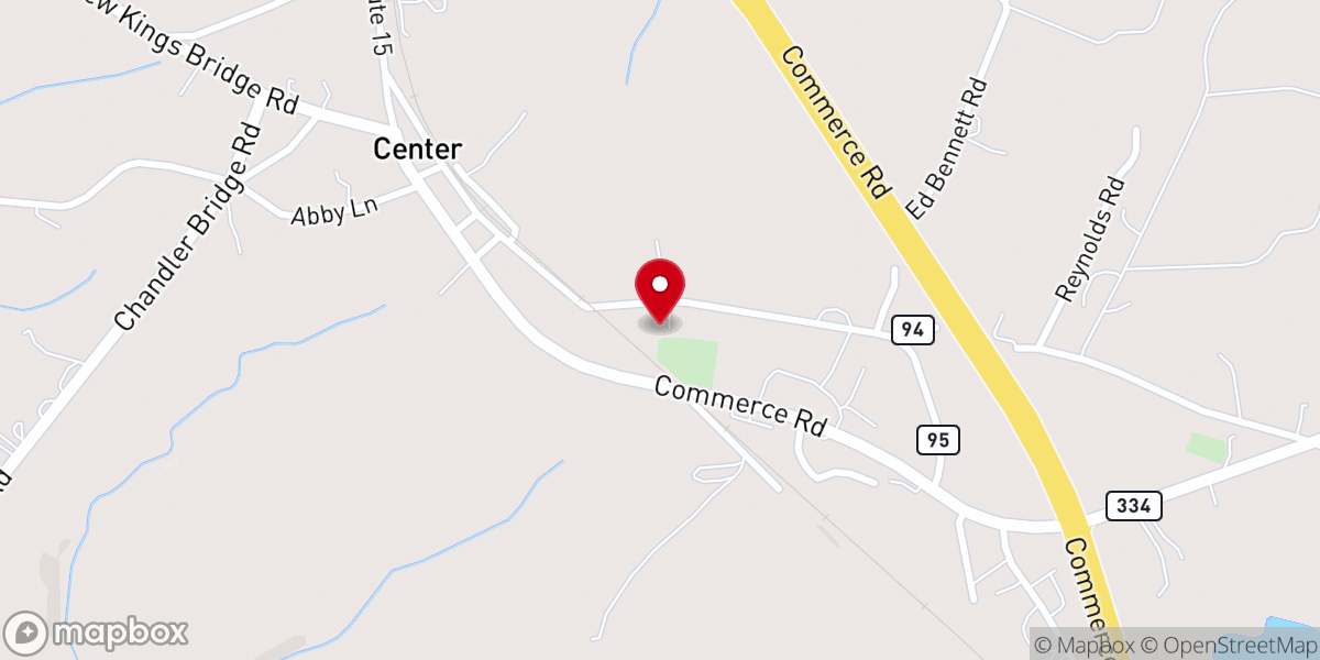 Map showing location of Center United Methodist Church - Food Pantry