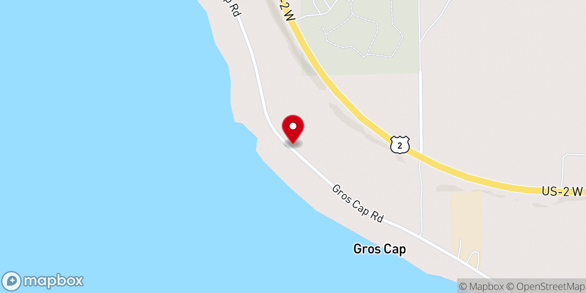 Map showing location of Old Sacred Heart of Jesus Catholic Church, Gros Cap