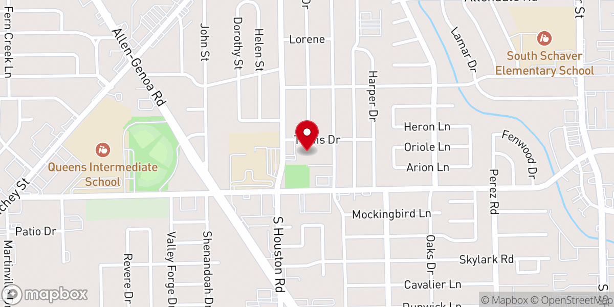 Map showing location of Faith Presbyterian Church