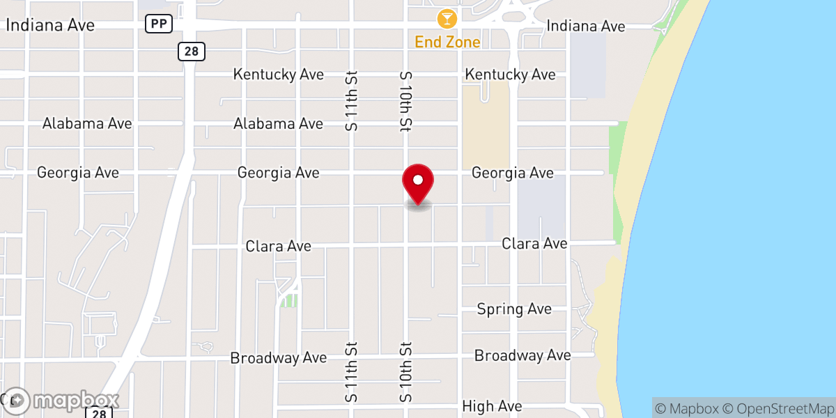 Map showing location of St. Spyridon Greek Orthodox Church