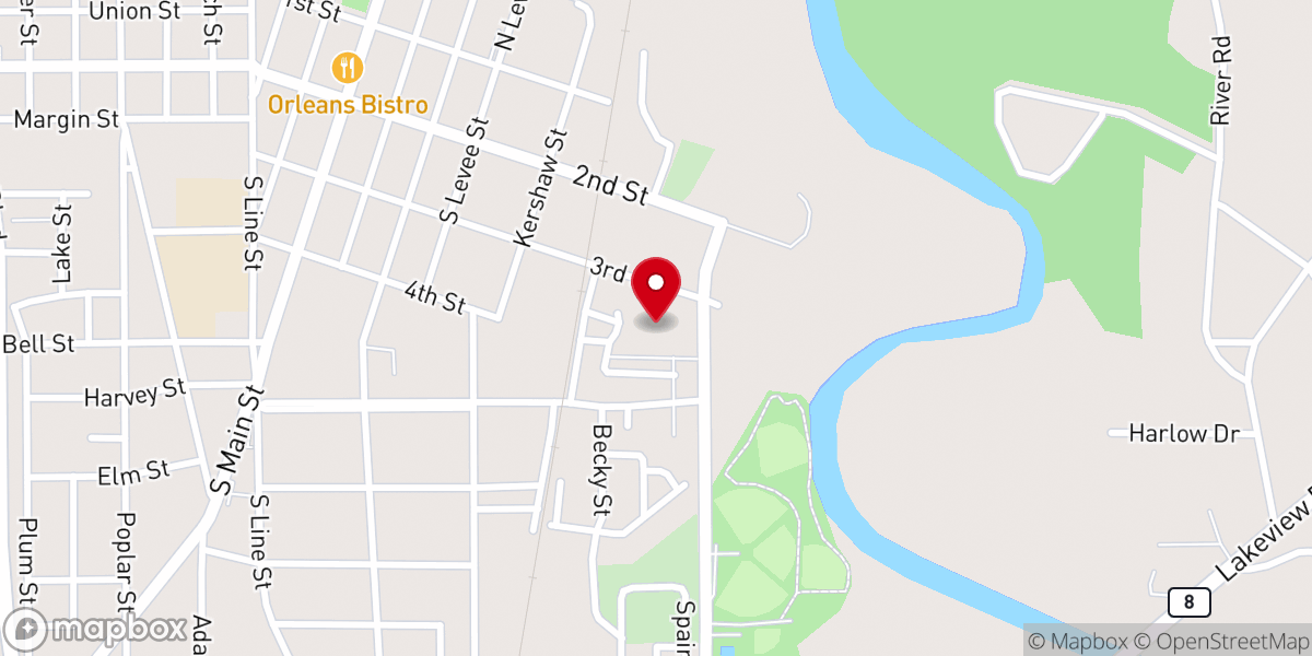 Map showing location of River of Life Church