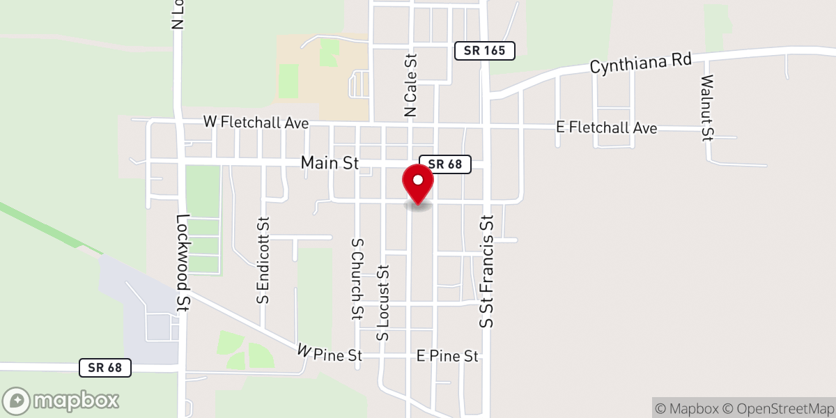 Map showing location of St. Paul's Methodist Church - Poseyville, Indiana