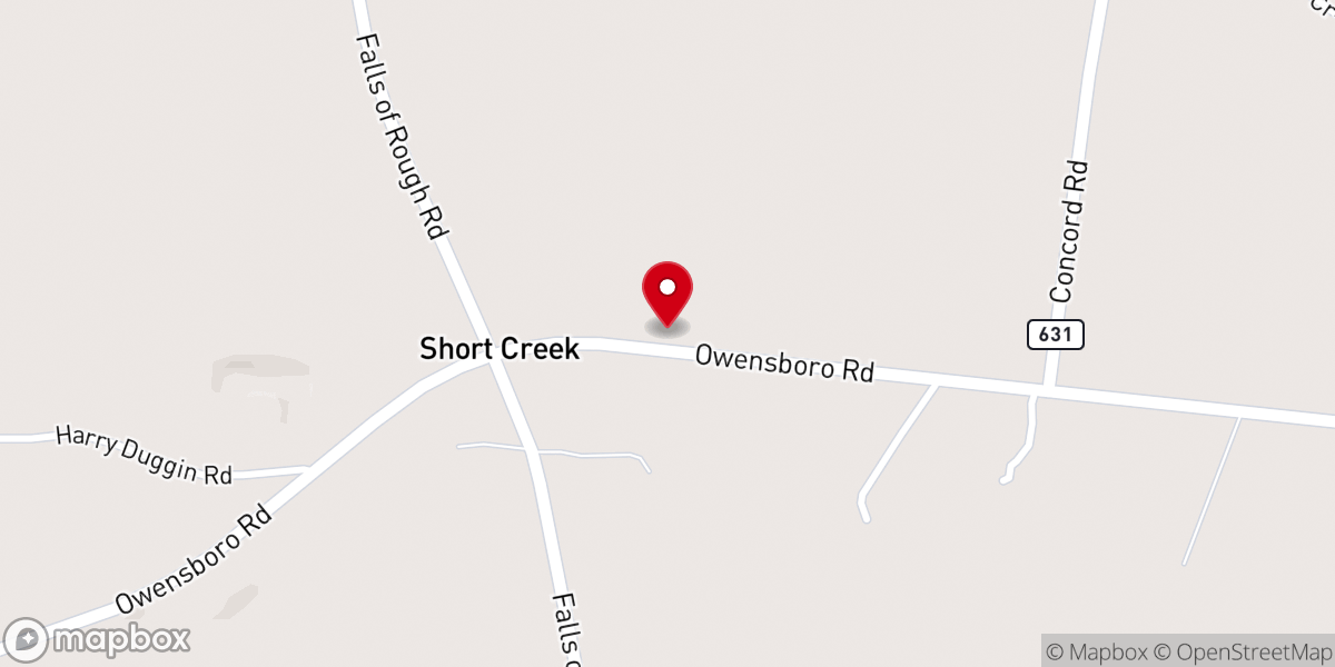 Map showing location of Short Creek United Methodist Church