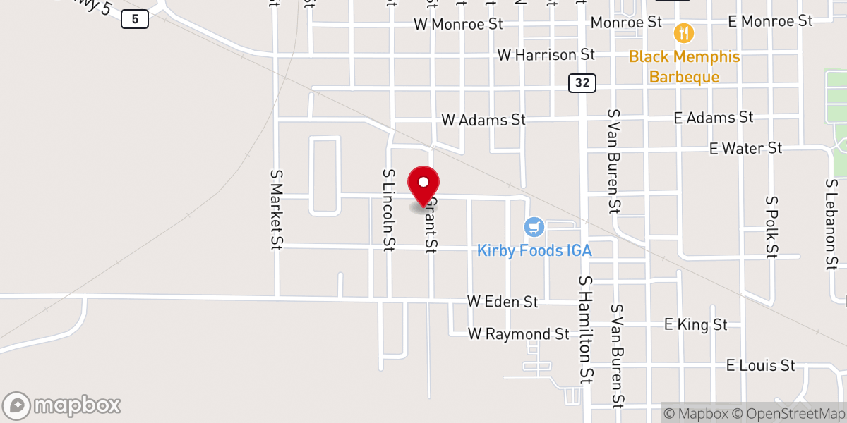 Map showing location of South Grant Street Church of Christ