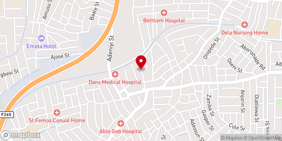 Map showing location of Itire Baptist Church