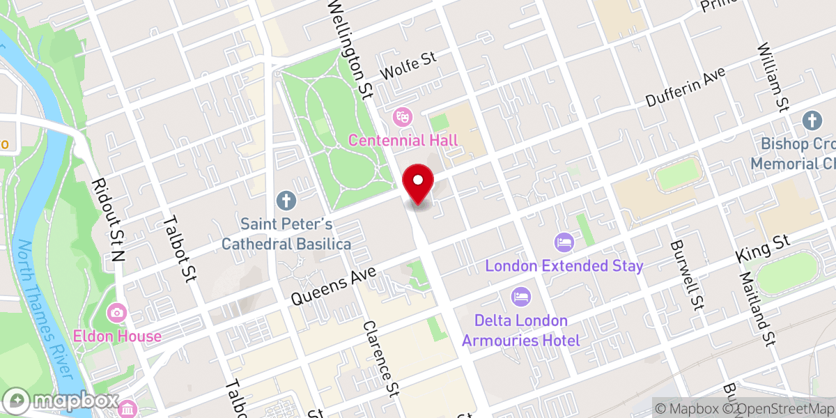 Map showing location of Metropolitan United Church