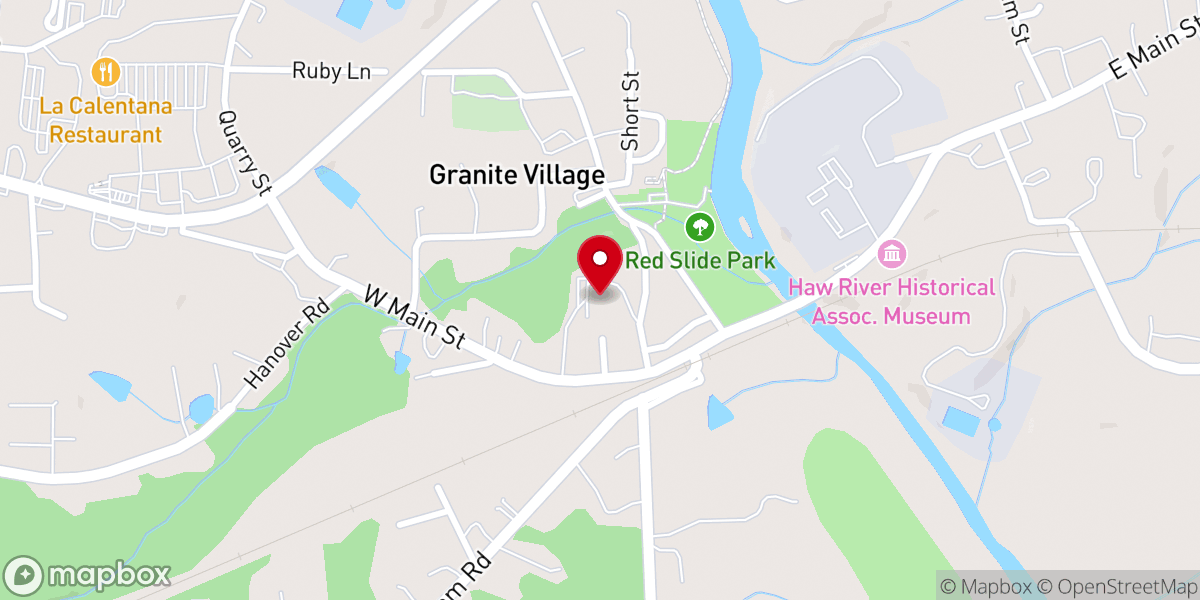 Map showing location of Haw River United Methodist Church