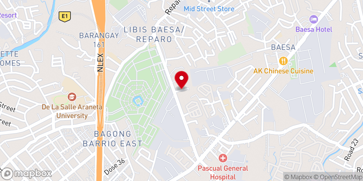 Map showing location of Our Lady of the Sacred Heart Mission Station