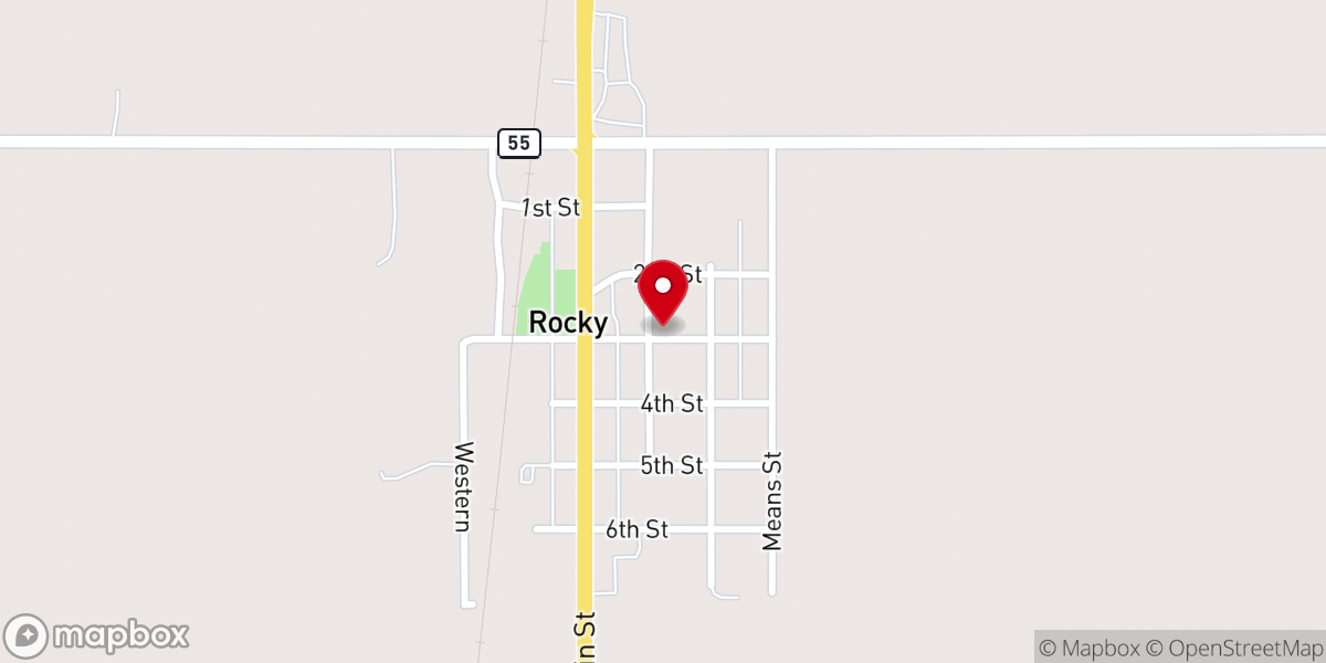 Map showing location of Salem Baptist Church