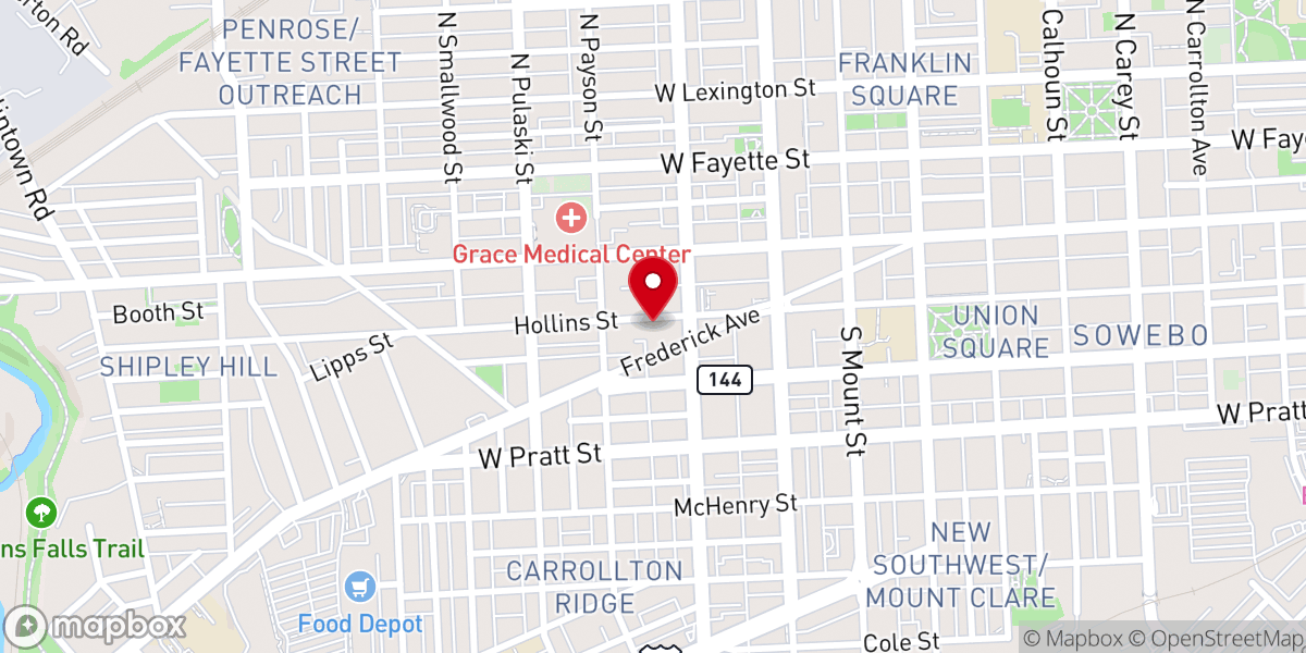 Map showing location of Mason Memorial Church of God in Christ Incorporated