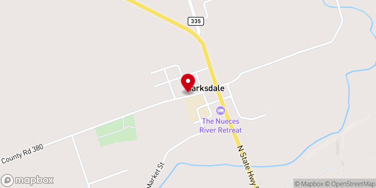 Map showing location of Barksdale Baptist Church