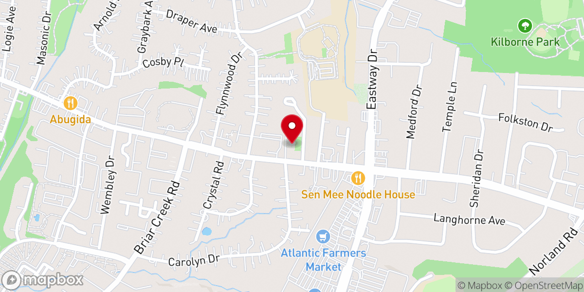 Map showing location of Galilee Ministries of East Charlotte