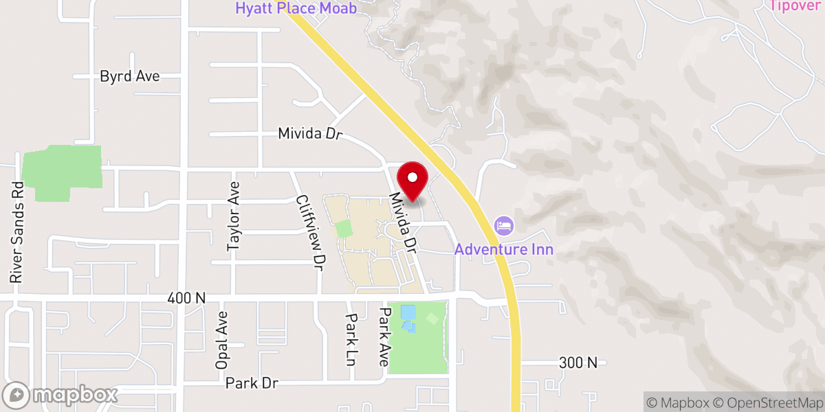Map showing location of Community Church of Moab