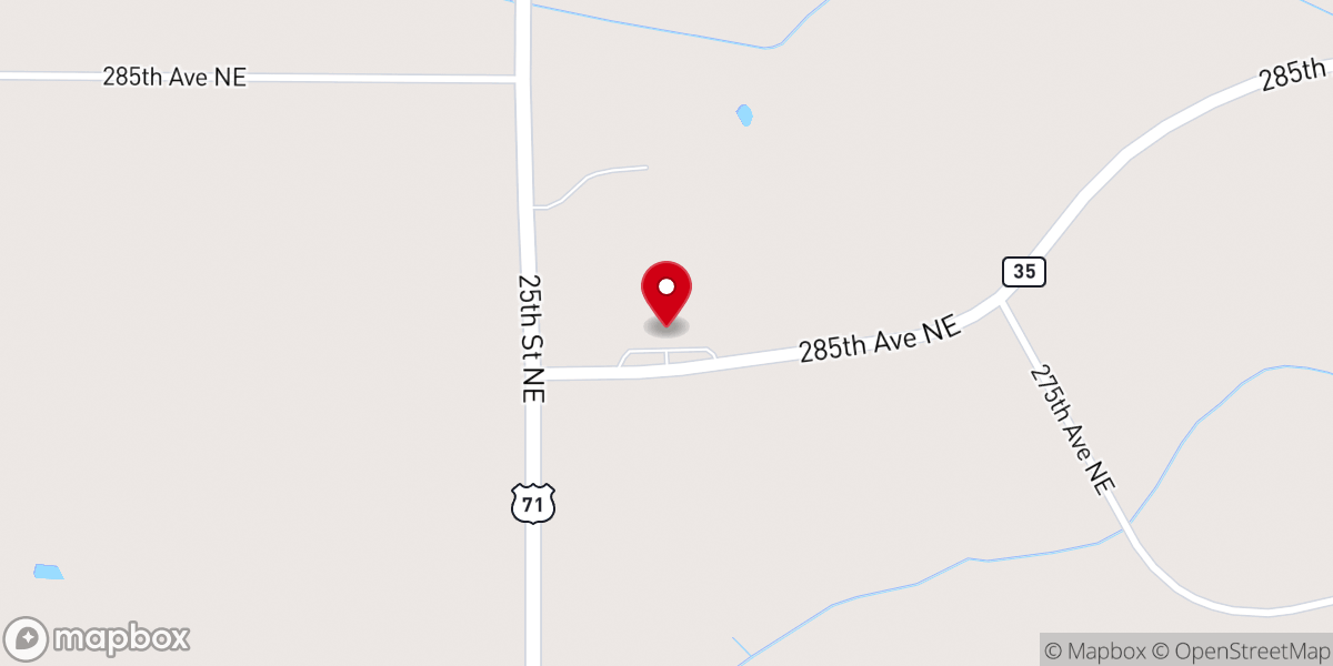 Map showing location of Crow River Church