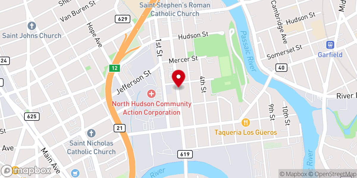Map showing location of Iglesia Cristiana Pentecostal