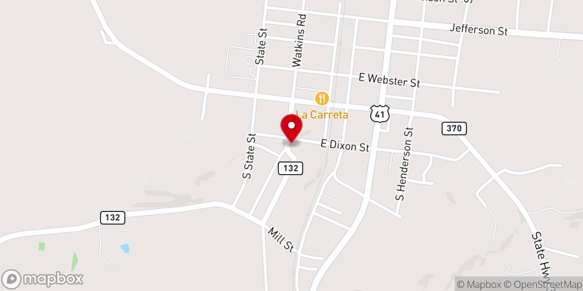 Map showing location of Sebree United Methodist Church