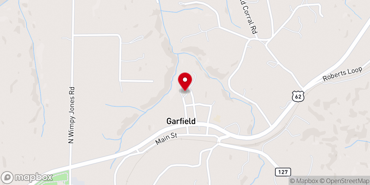 Map showing location of Garfield Baptist Church