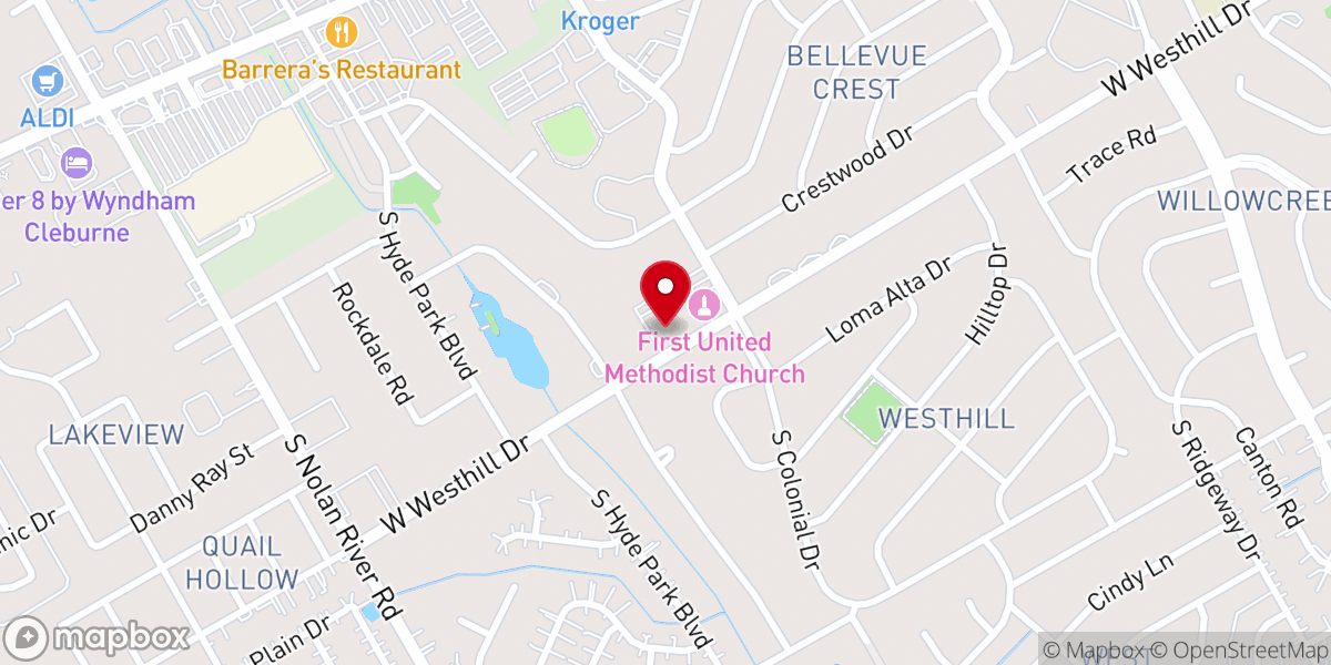 Map showing location of First United Methodist Church