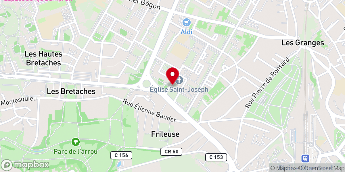 Map showing location of Paroisse Saint-Joseph