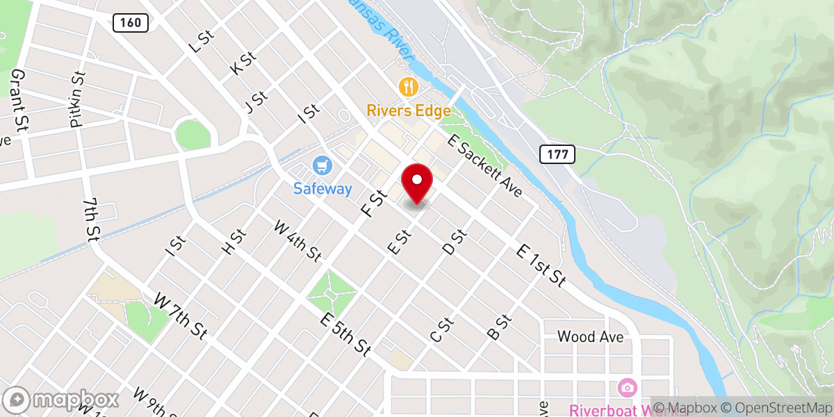 Map showing location of Salida Elks Lodge #808