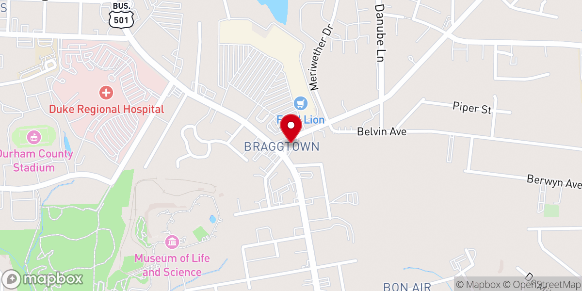 Map showing location of Church's Texas Chicken