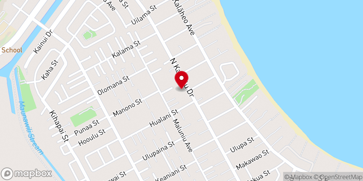 Map showing location of New Testament Christian Church of Kaneohe