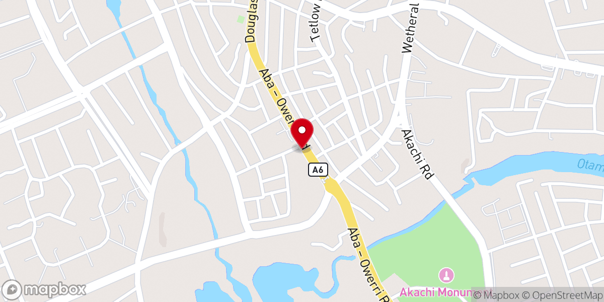 Map showing location of Assembly of redeemed Church of God