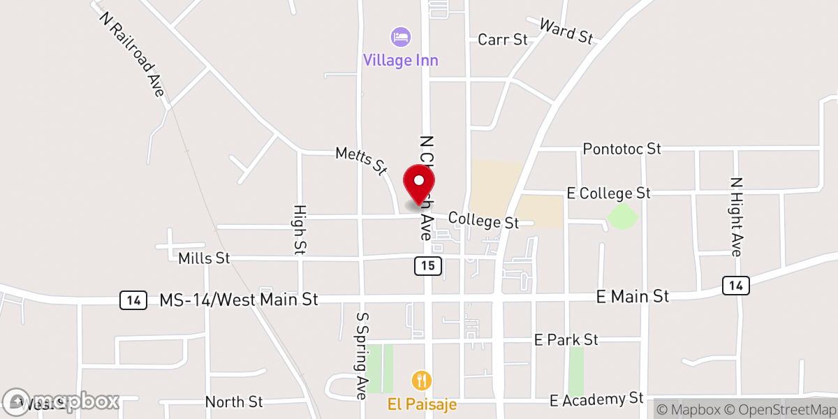 Map showing location of Renasant Bank