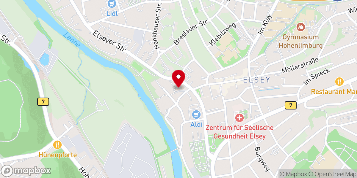 Map showing location of Elseyer Kirche - Ev.-Luth. Kirchengemeinde Elsey in Hohenlimburg