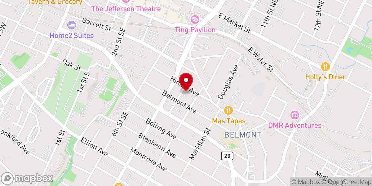 Map showing location of Hinton Avenue United Methodist Church