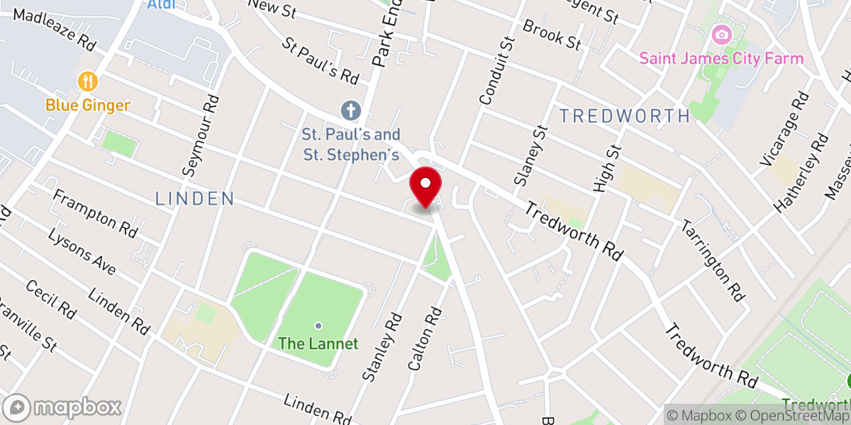 Map showing location of Gloucester Community Church