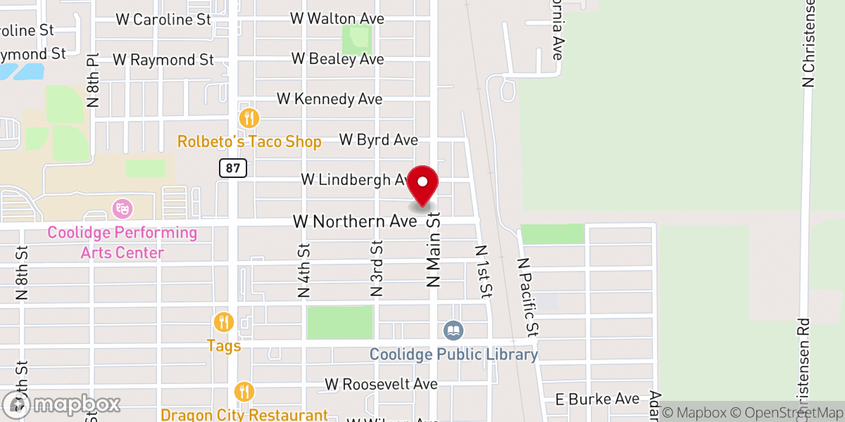 Map showing location of American Legion Post 54