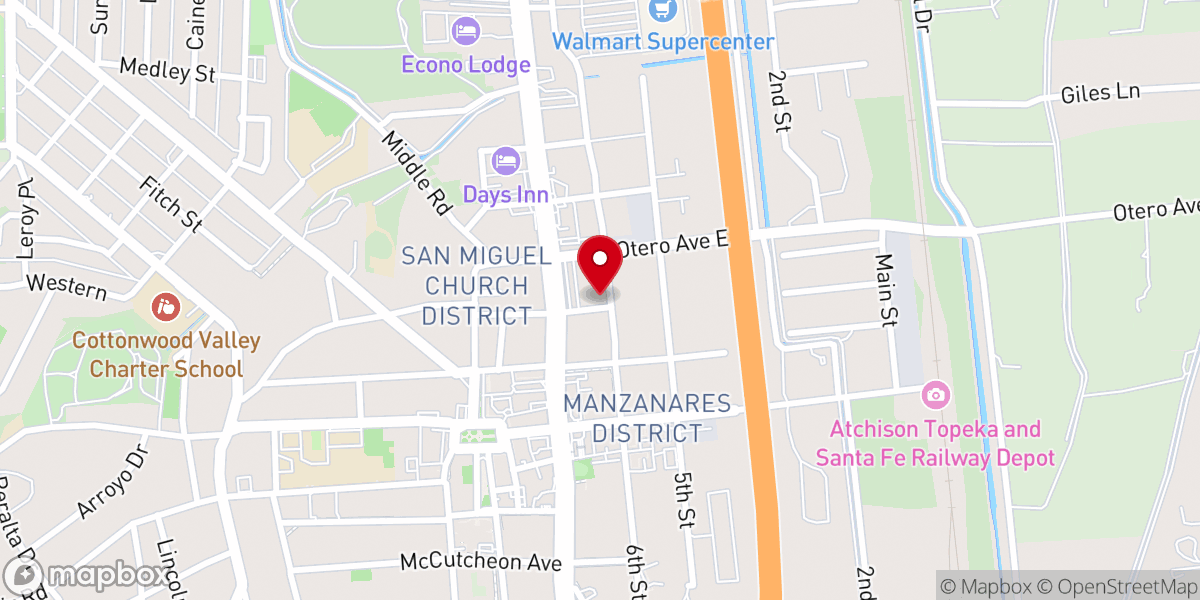 Map showing location of First Assembly of God Church