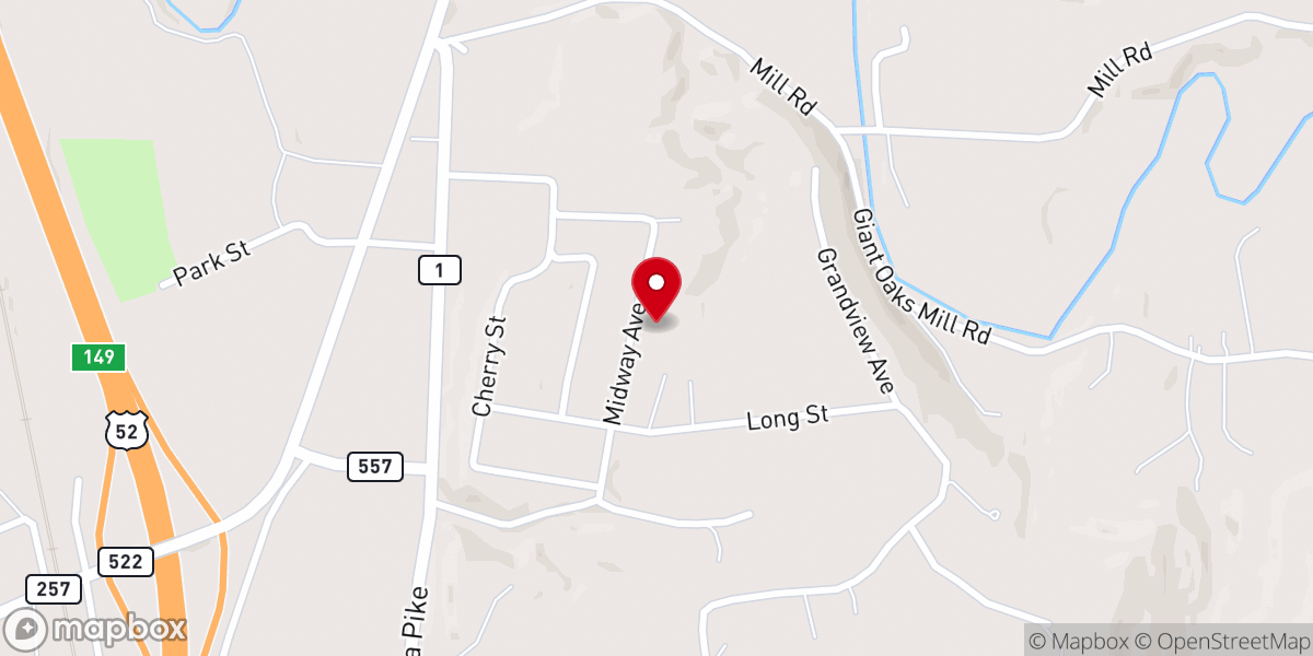 Map showing location of Sandhill Christian Baptist Church