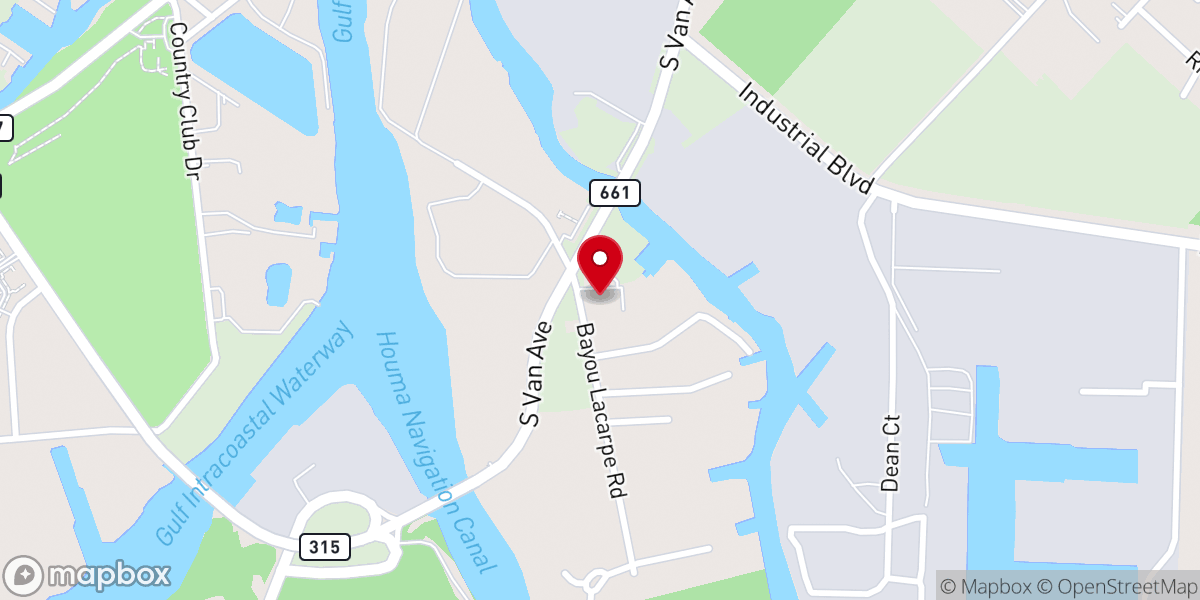 Map showing location of Port of Terrebonne