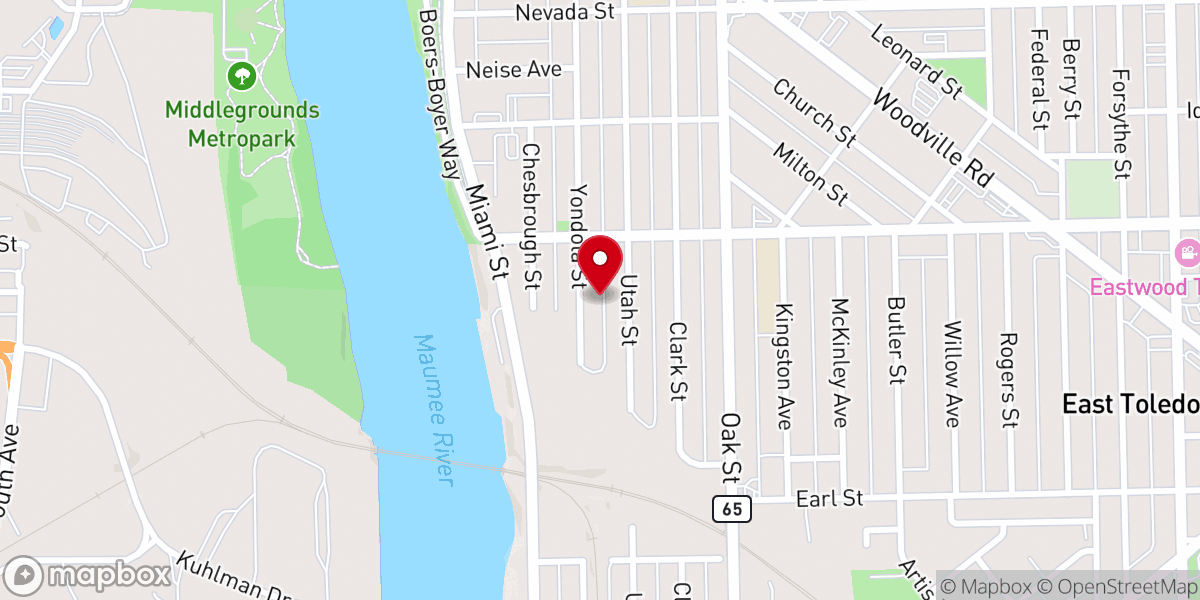 Map showing location of Early Pentecostal Church