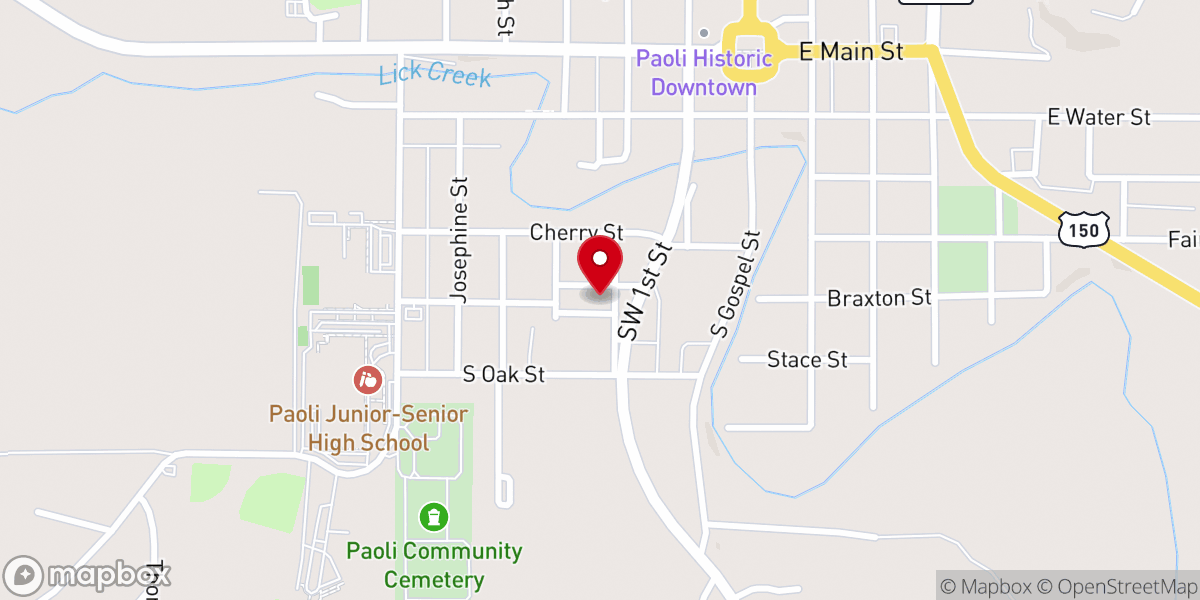 Map showing location of Church of Christ
