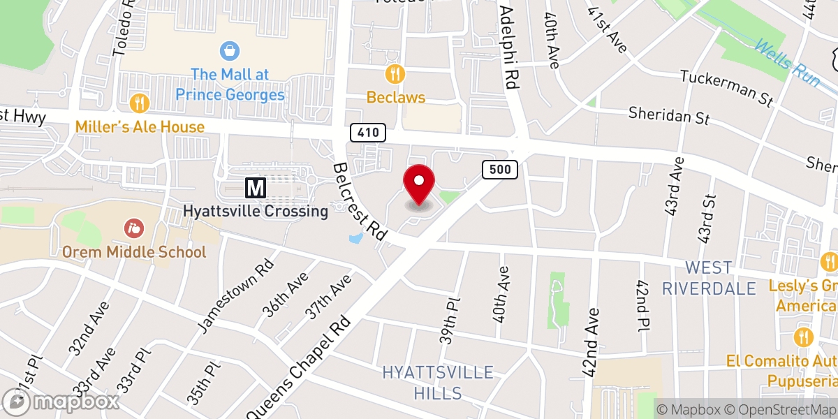 Map showing location of First United Methodist Church of Hyattsville