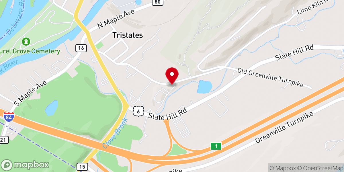 Map showing location of Old Greenville Tpl - Port Jervis First Assembly Church - Port Jervis, NY