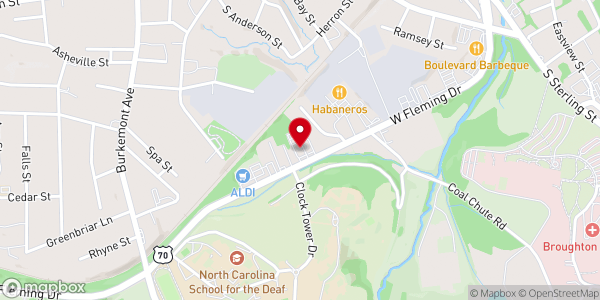 Map showing location of Thrive Church