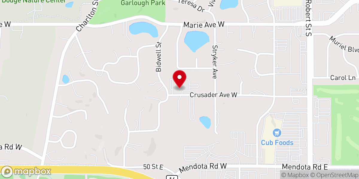Map showing location of Crown of Life Lutheran Church