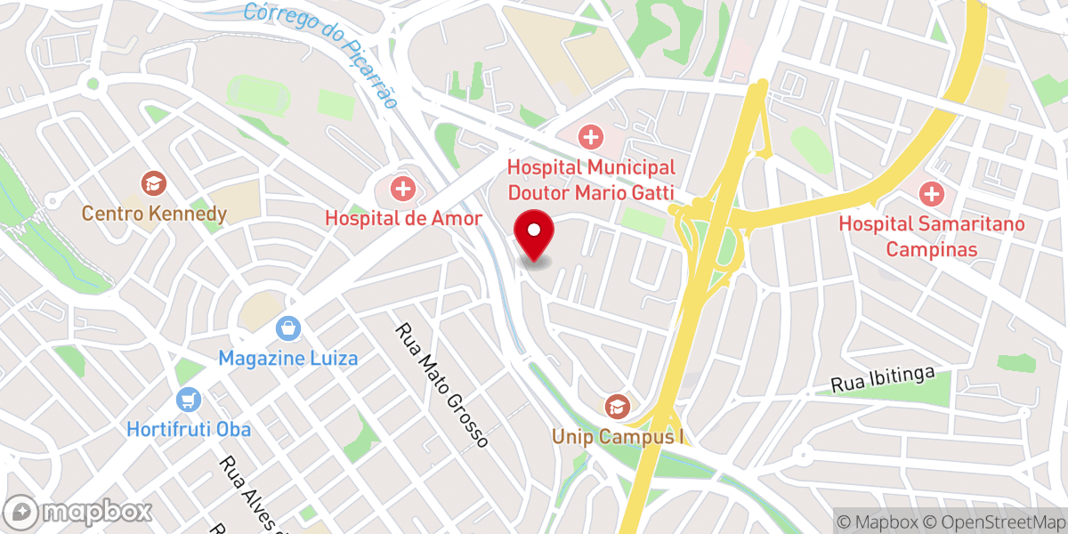 Map showing location of Igreja Verbo da Vida Campinas