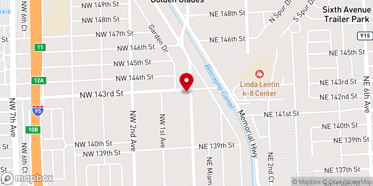 Map showing location of North Miami Avenue Church-God