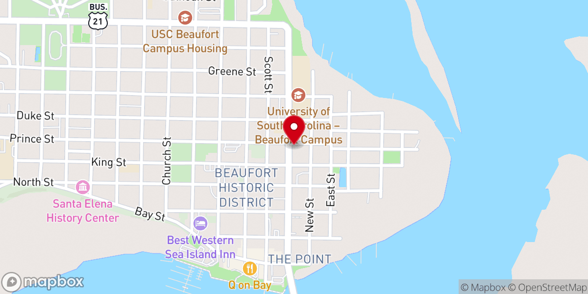 Map showing location of Serenity Historic Beaufort Chapel
