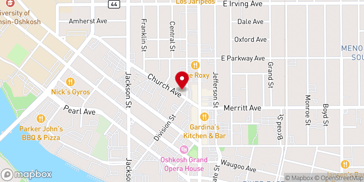Map showing location of First Presbyterian Church