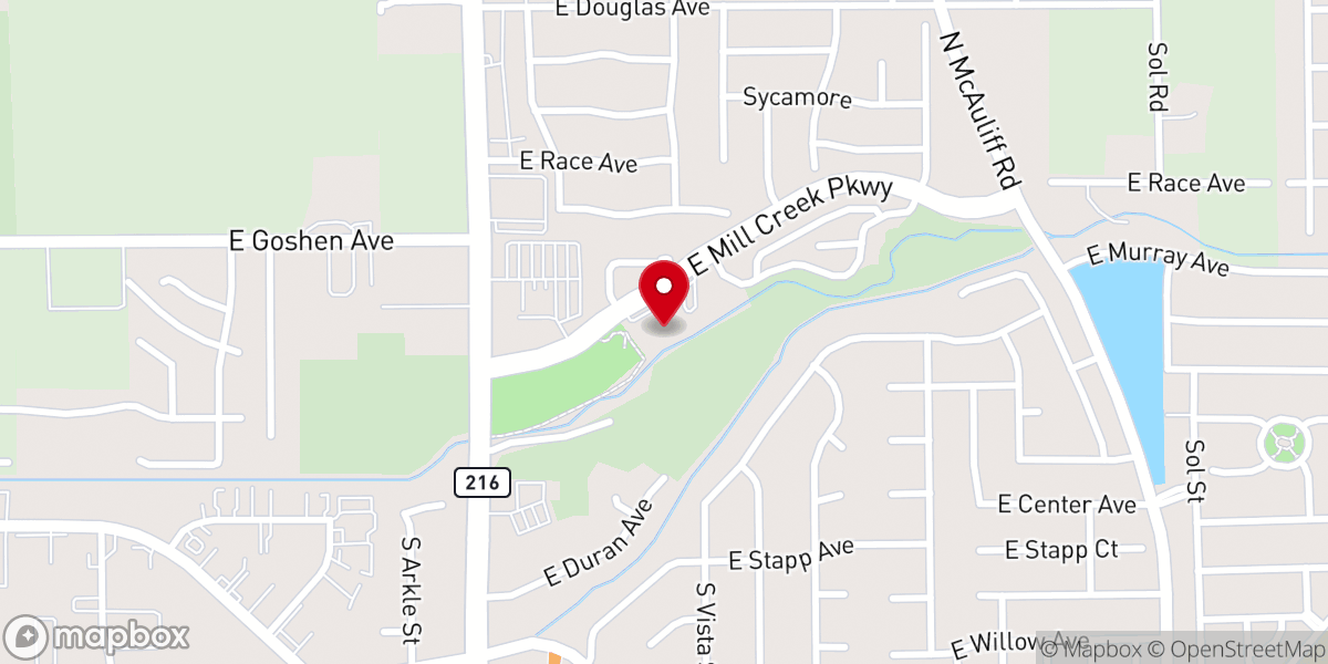 Map showing location of Visalia Central Seventh-day Adventist Church