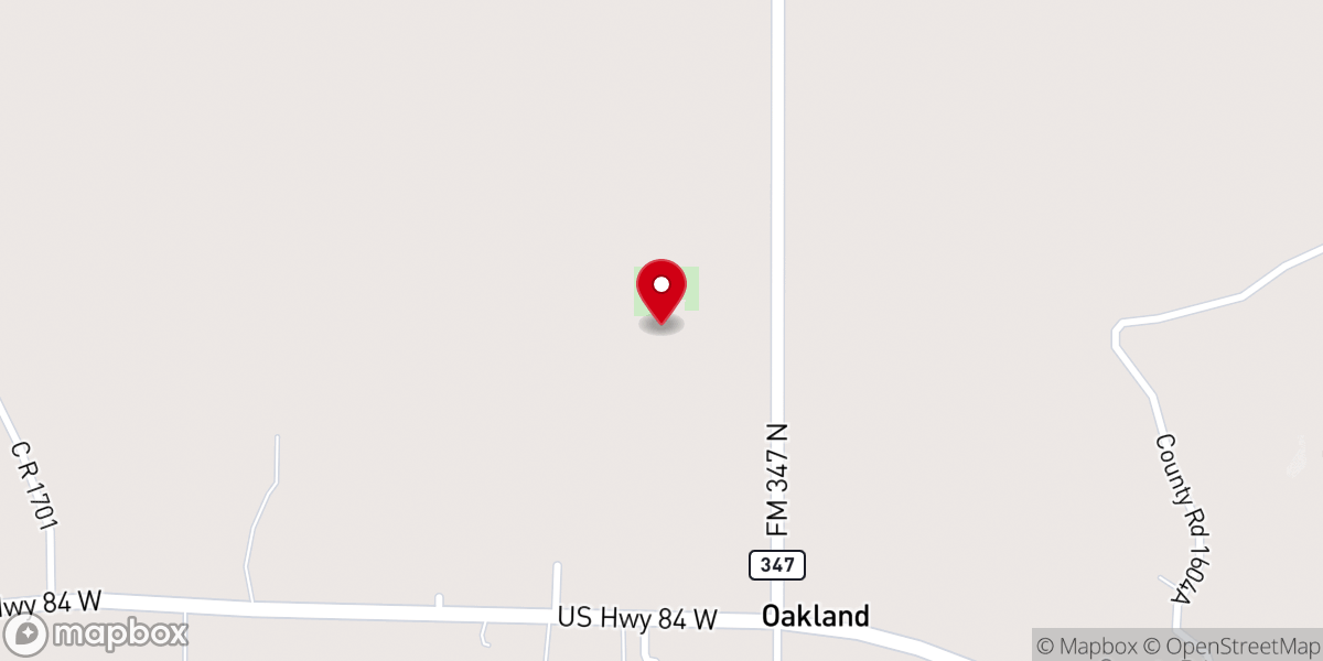 Map showing location of Oakland Baptist Church