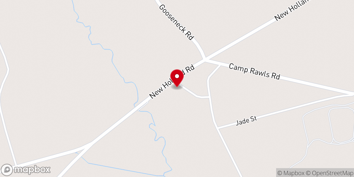 Map showing location of Rocky Springs Baptist Church